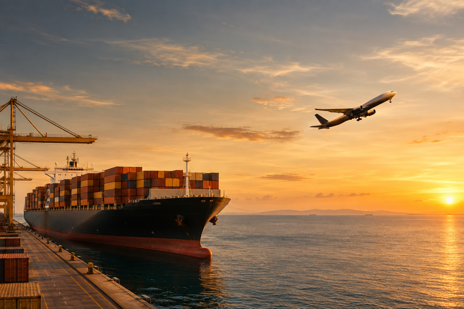 International export vessels and cargo aircraft